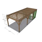 Miniatuur van Eiken bijgebouw gebinte Uzech - 330 x 824 cm