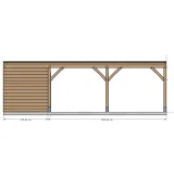 Miniatuur van Eiken bijgebouw gebinte Uzech - 330 x 824 cm