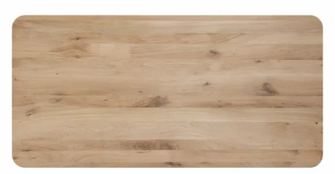 Eiken eettafel/tafelblad - afgeronde rechthoek