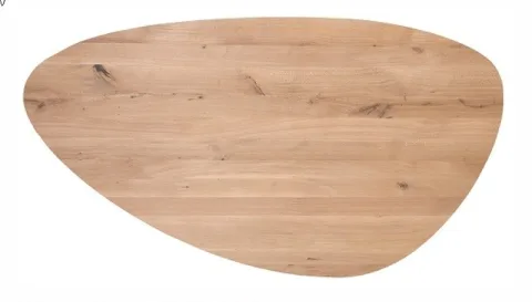 Eiken eettafel/tafelblad - kiezelvormig