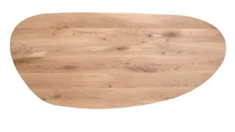 Eiken eettafel/tafelblad - niervormig