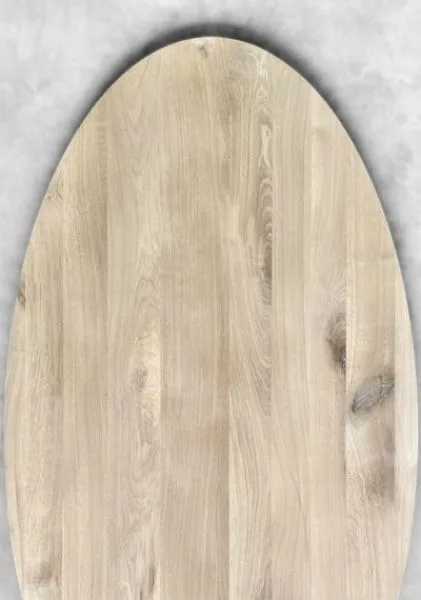 Eiken eettafel/tafelblad - ovaal