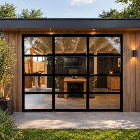 Aluminium glaswand - zwart