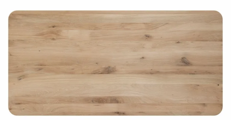 Eiken eettafel/tafelblad afgeronde rechthoek - 280 cm lang