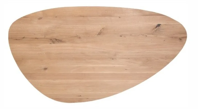 Eiken eettafel/tafelblad kiezelvorm - 240 cm lang