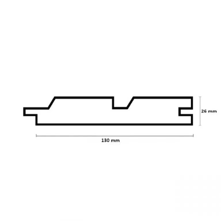 Thermowood dubbel blokprofiel - 26mm dik