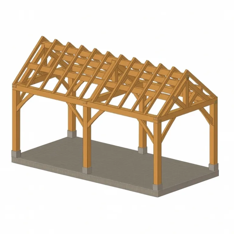 Eiken bijgebouw gebinte Menton - 300 x 600 cm