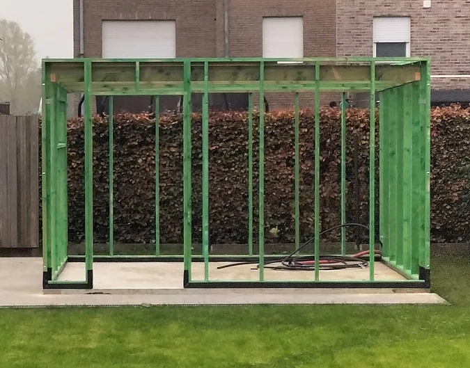 Vuren tuinhuis gebinte - 300 x 400 cm