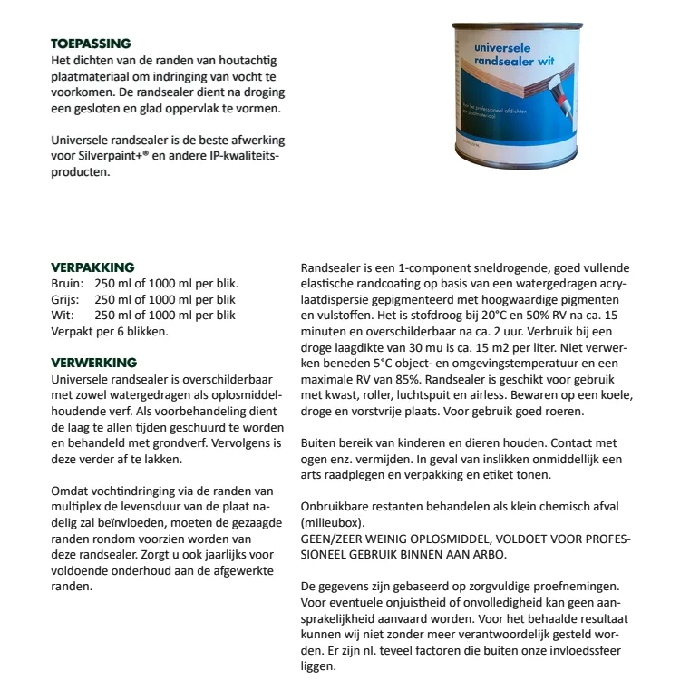 Witte universele randsealer