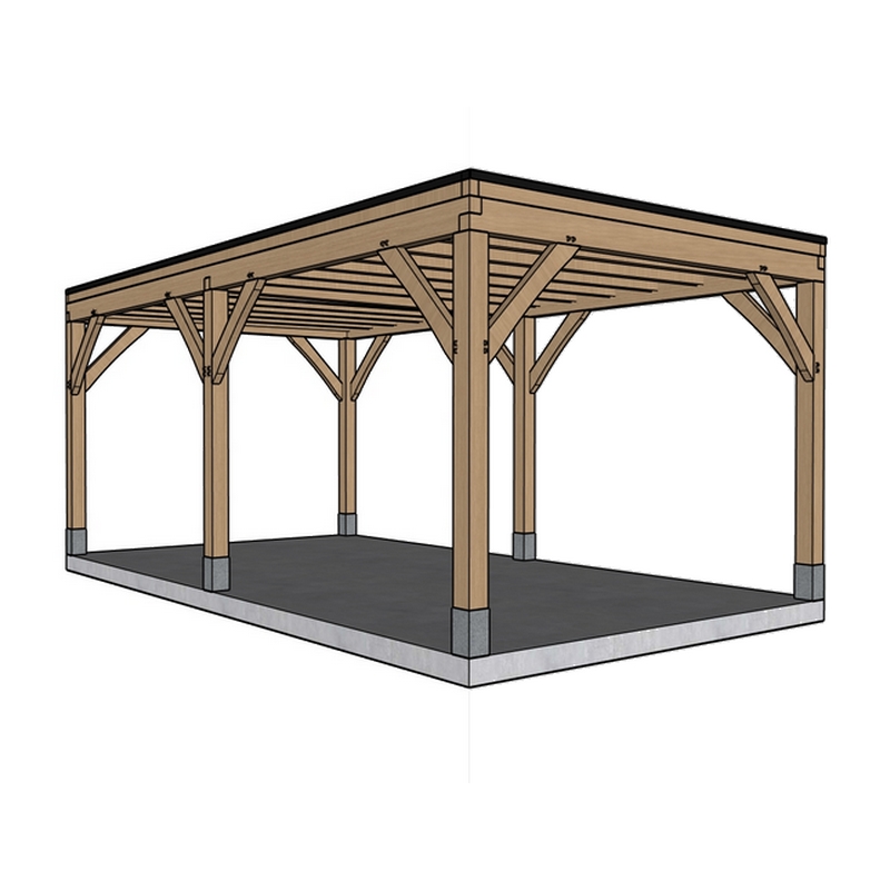 Eiken carport Cahors - 330 x 600 cm