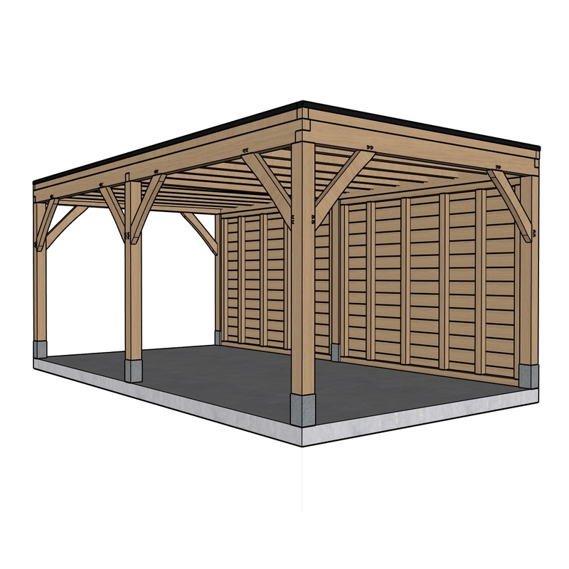 Eiken carport Marival - 330 x 600 cm