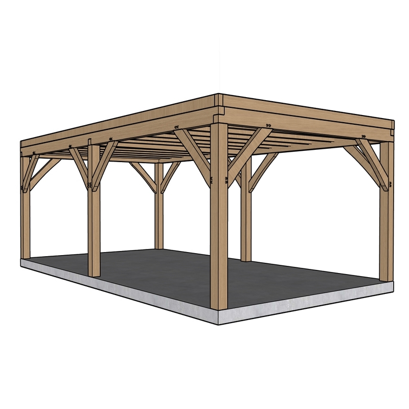 Eiken bijgebouw gebinte Cahors - 330 x 600 cm