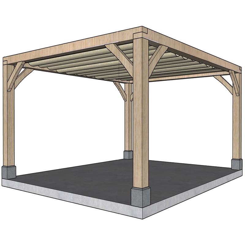 Eiken pergola Bohème - 3,4 x 3,6 m