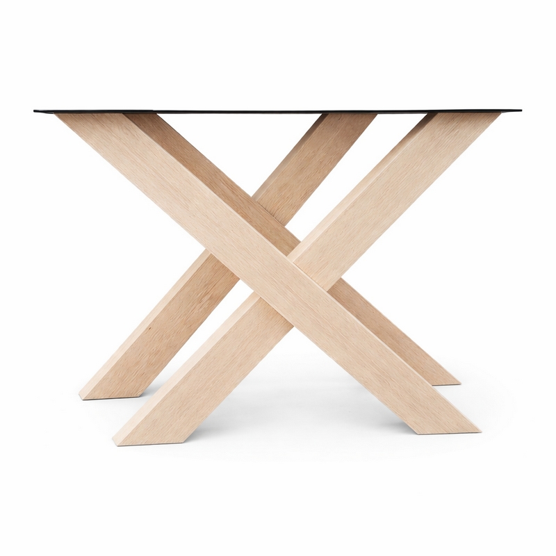 Eiken X (tafel)onderstel - massief/rustiek