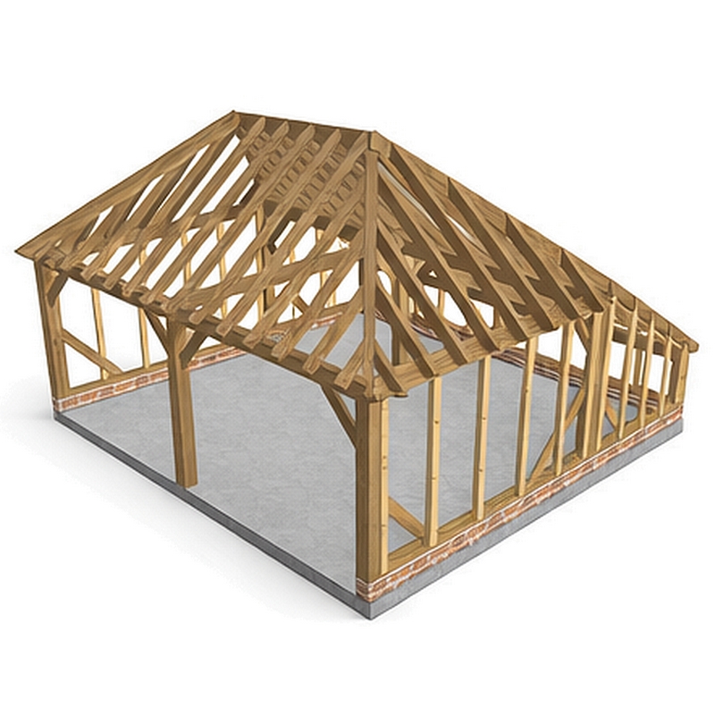 Eiken carport Brest - 631 x 600 cm