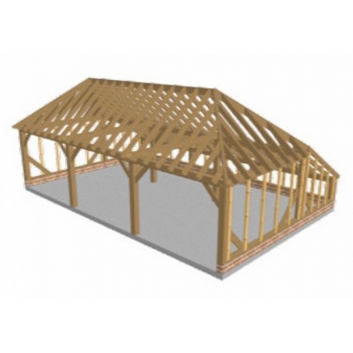 Eiken carport Brest - 938 x 600 cm