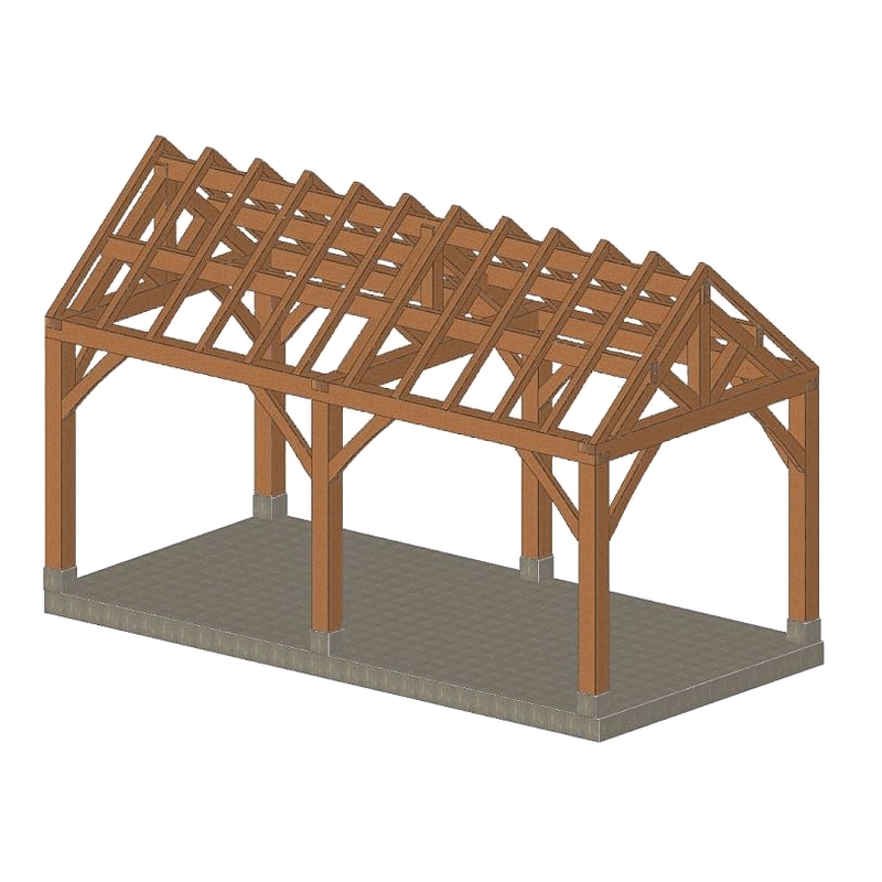 Douglas bijgebouw gebinte Menton - 300 x 600 cm