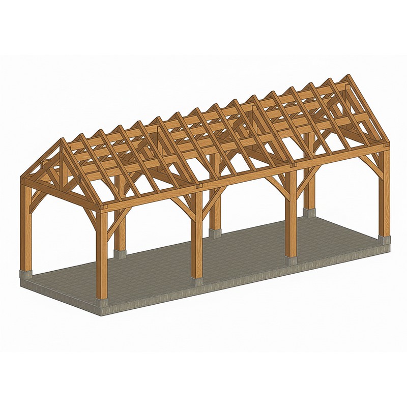 Eiken bijgebouw gebinte St-Malo - 300 x 900 cm