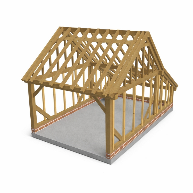 Eiken carport Trappes - 324 x 600 cm