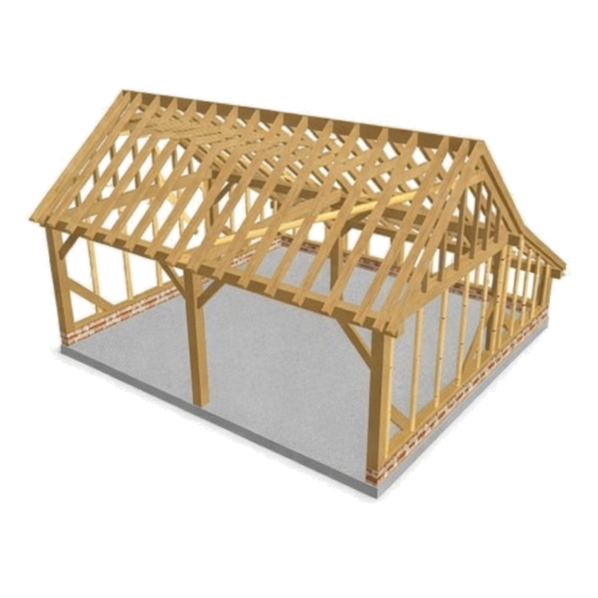 Eiken carport Trappes - 631 x 600 cm