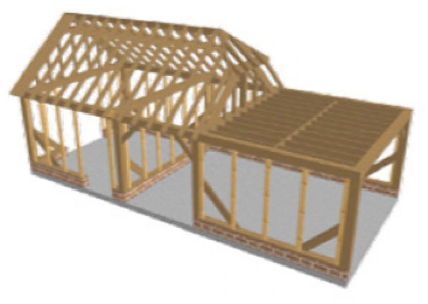 Eik Gebinte Sevran - 9 x 4 m - Alle Maatwerk Mogelijk