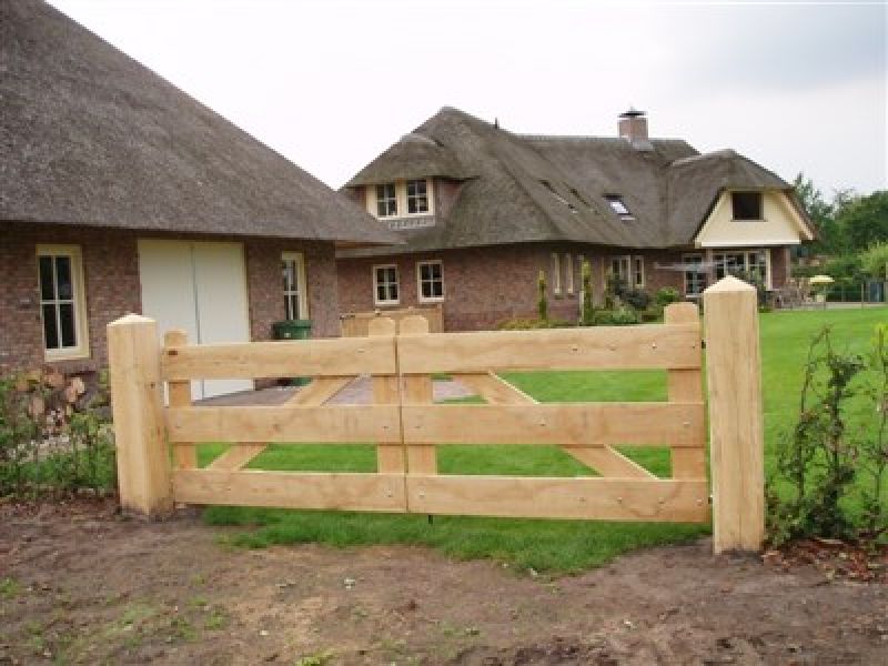 Eiken weidepoort - plattelandshek