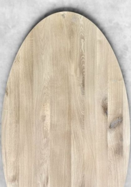 Eiken eettafel/tafelblad - ovaal