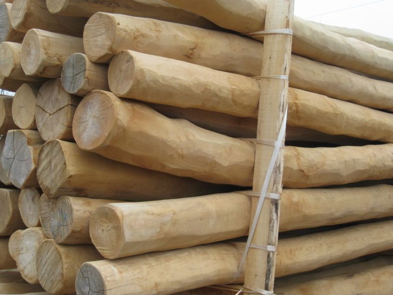 Robinia constructiepalen geschuurd - 30-40 cm