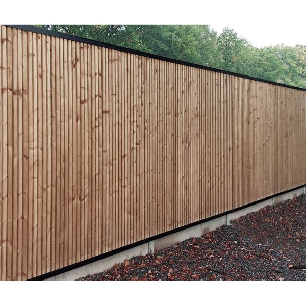 Tuinwand Thermowood ribbel verticaal