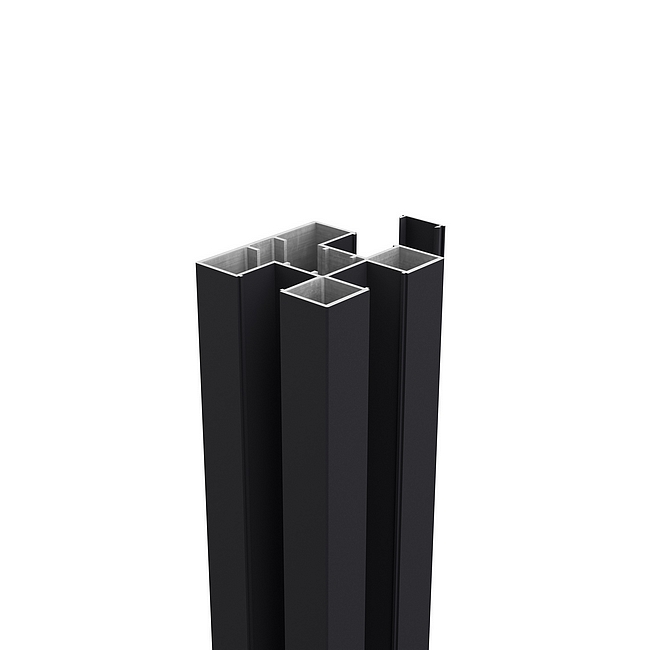 Aluminium gleufpaal 'Fiberdeck' - Zwart
