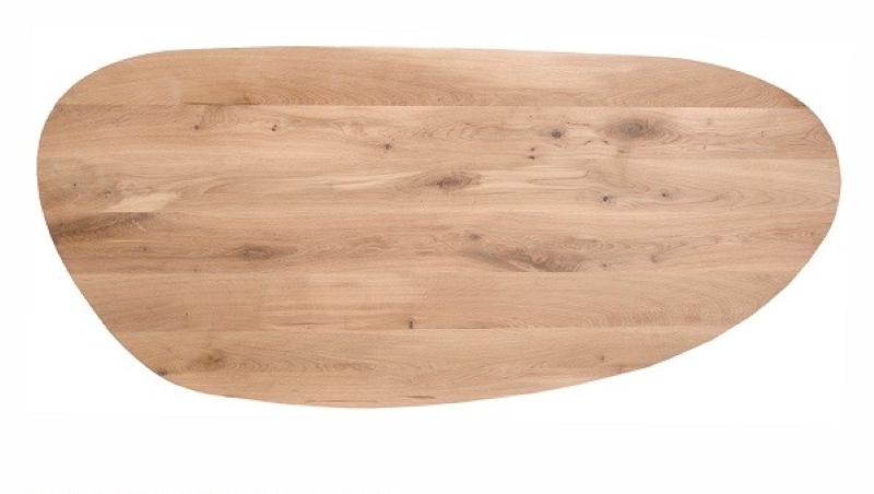 Eiken eettafel/tafelblad niervorm - 270 cm lang