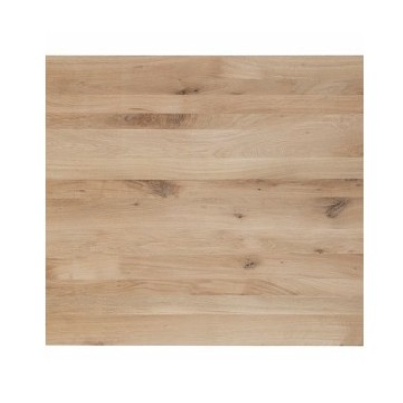 Vierkant eiken eettafel/tafelblad boomstam - 70 x 70 cm