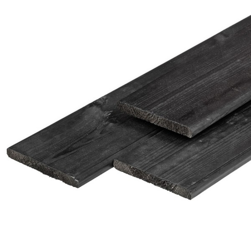 Grenen plank Black - 14 cm breed