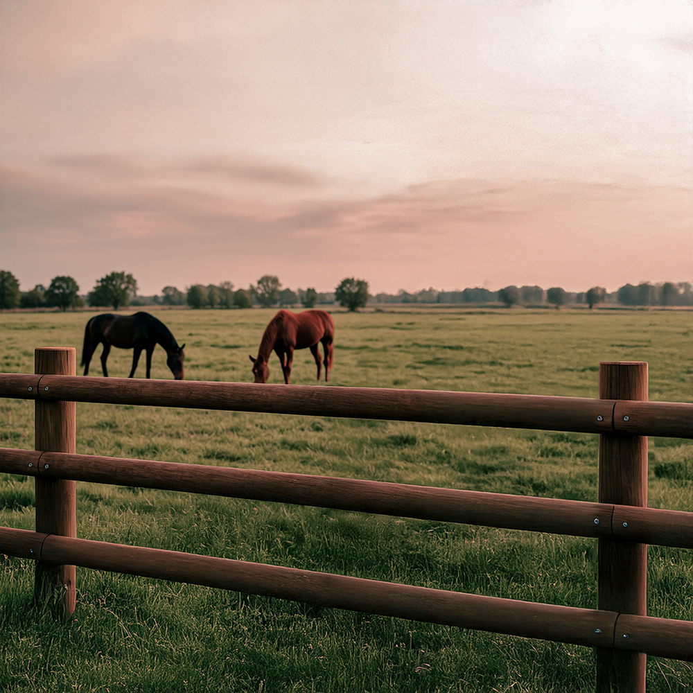 Kastanje paardenomheining - Rustic