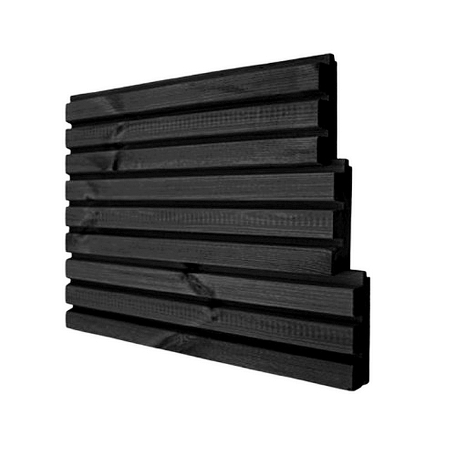 Thermowood triple blokprofiel Black - 27 mm dik