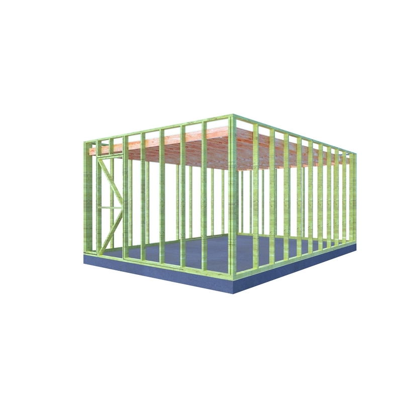 Vuren tuinkantoor gebinte - 600 x 400 cm