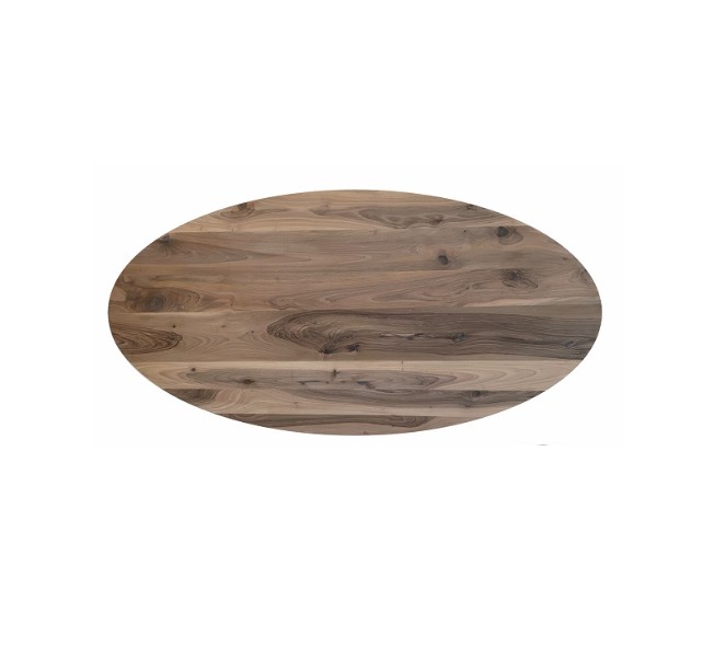 Walnoten eettafel/tafelblad ovaal - 220 cm lang
