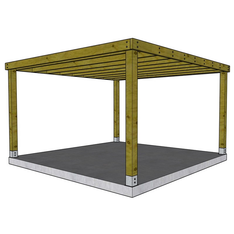 Grenen pergola Syrah - 3,6 x 3,6 m