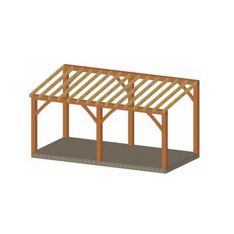 Eiken terrasoverkapping Trignac - 300 x 600 cm