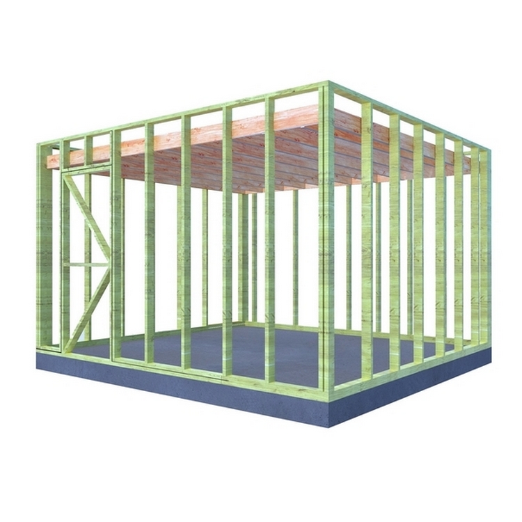 Vuren tuinhuis gebinte - 400 x 400 cm