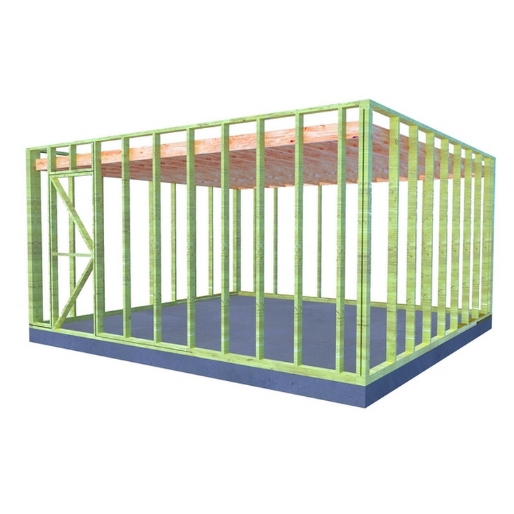 Vuren tuinhuis gebinte - 500 x 500 cm