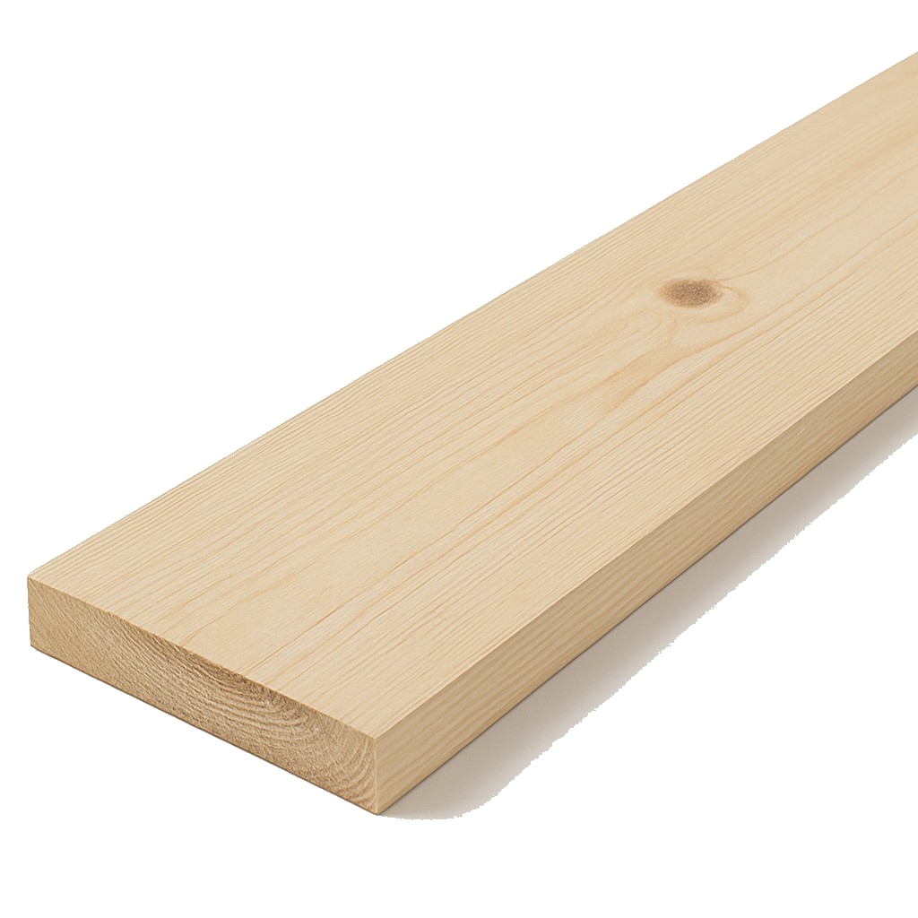 Vuren plank brut - 25 x 150 mm - onbehandeld